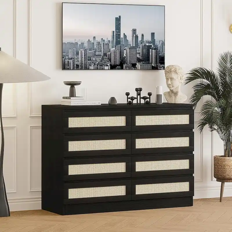 8 Drawer Double Dresser, Wooden Dresser Chest