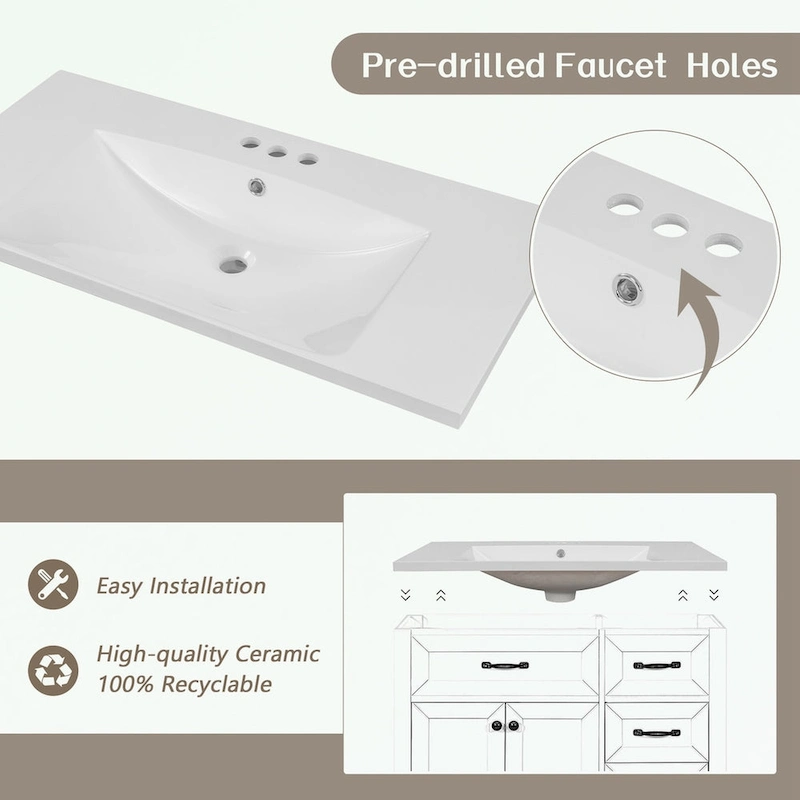 Bathroom Cabinet with Drawers and Sink Combo