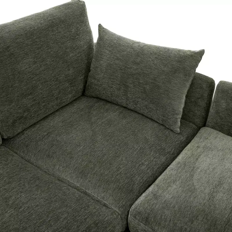 Merax Multifunctional Modular Sectional Sofa with Movable Ottoman
