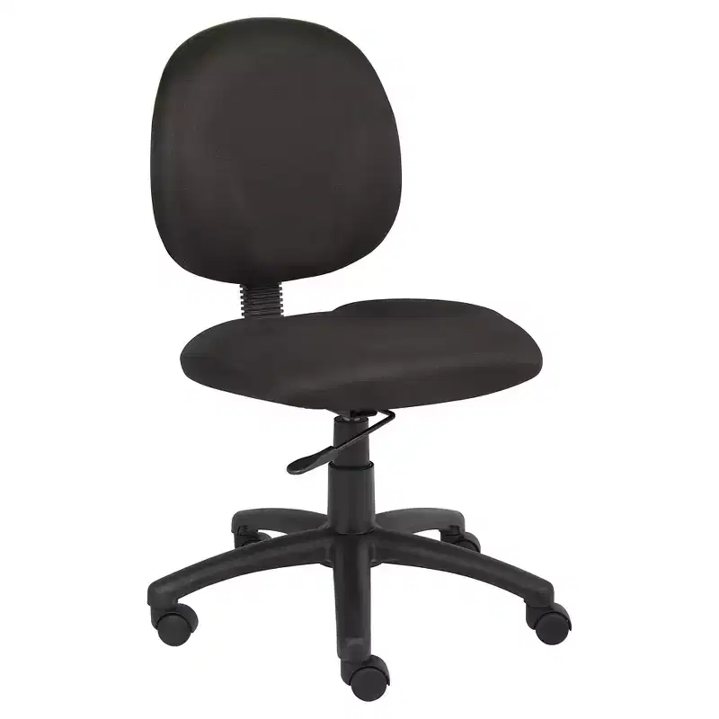 Black Upholstered Task Chair with Swivel, Adjustable Height and Metal Frame