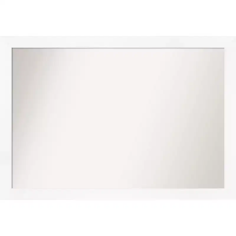 39" x 27" Non-Beveled Cabinet White Narrow Wall Mirror - Amanti Art: Modern Style, Polystyrene Frame, Includes Mount Hardware
