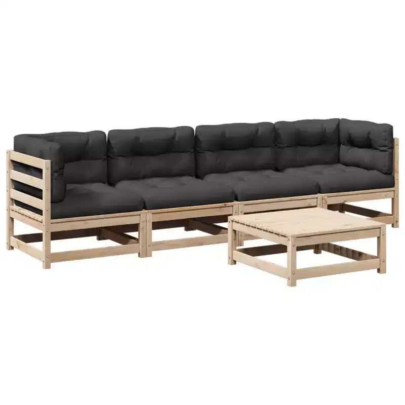 vidaXL Stylish Outdoor Sofa Set in Solid Wood