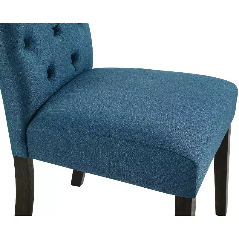 Modern Solid Wood Dining Chair with Luxury Tufted Back, Upholstered Kitchen Side Chair for Living/Dining Room