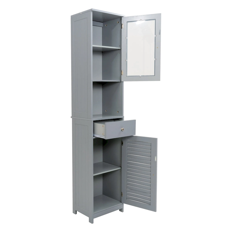 70.9 H Bathroom Storage Cabinet with 2 Doors & 1 Drawer,Freestanding Storage Tower