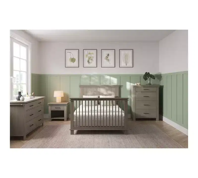 Child Craft Denman Crib, Dresser and Chest Nursery Set, 3-Piece, Includes 4-in-1 Convertible Crib, Dresser and Chest