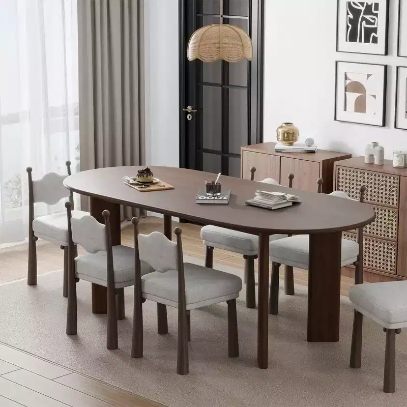 PexFix 67x33.5 Soild Wood Dining Table Oval Kitchen Tables