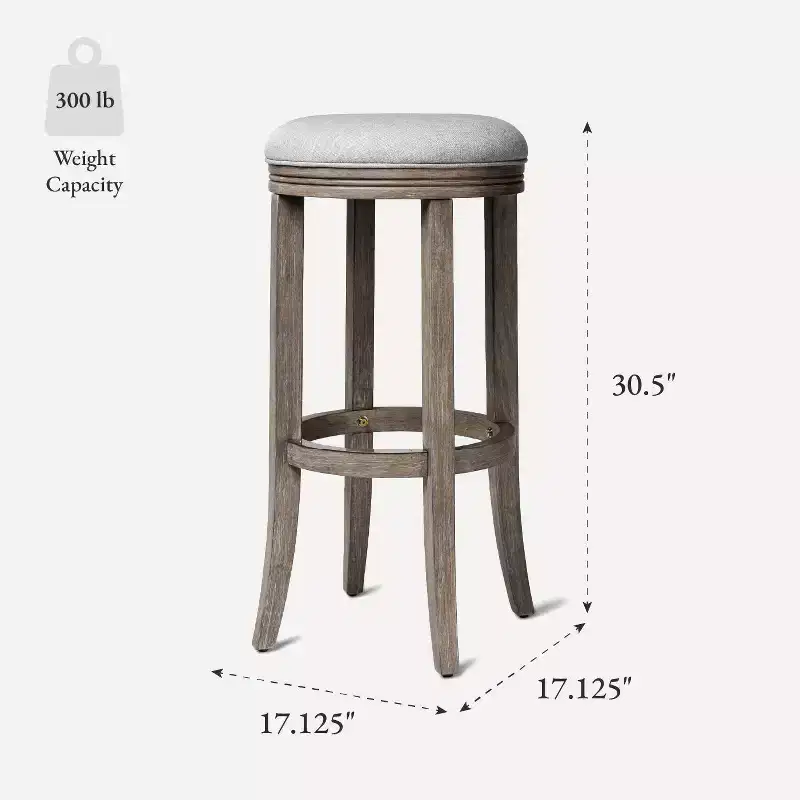 Maven Lane Eva Kitchen Bar Stool with Fabric Upholstery 31