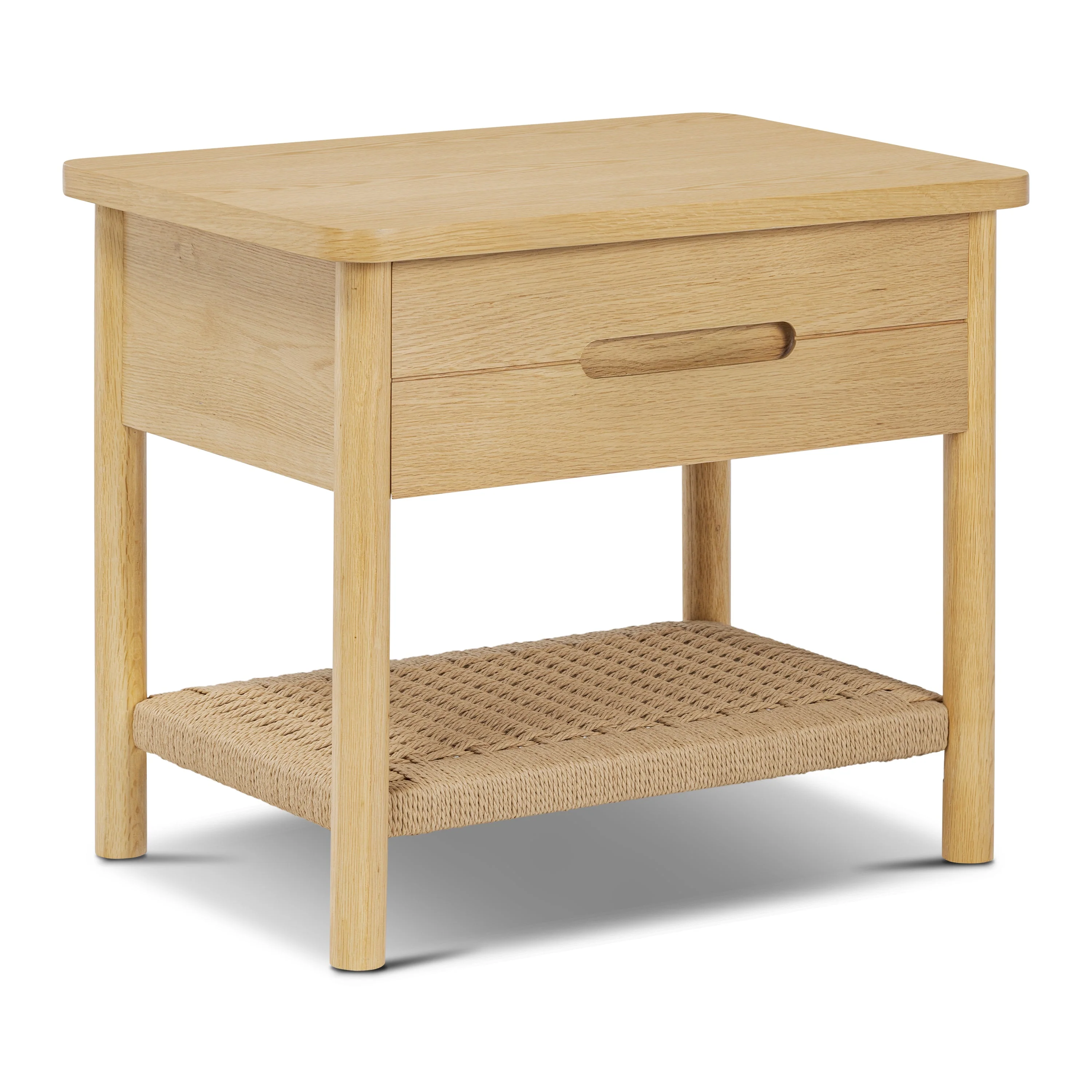 Modern Light Oak Oak Wood Nightstand for Bedroom