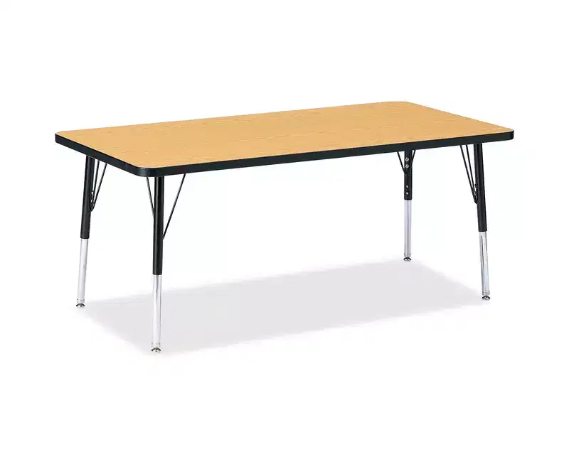 Jonti-Craft Berries Elementary Height Color Top Rectangle Table 30 x 60 in Black