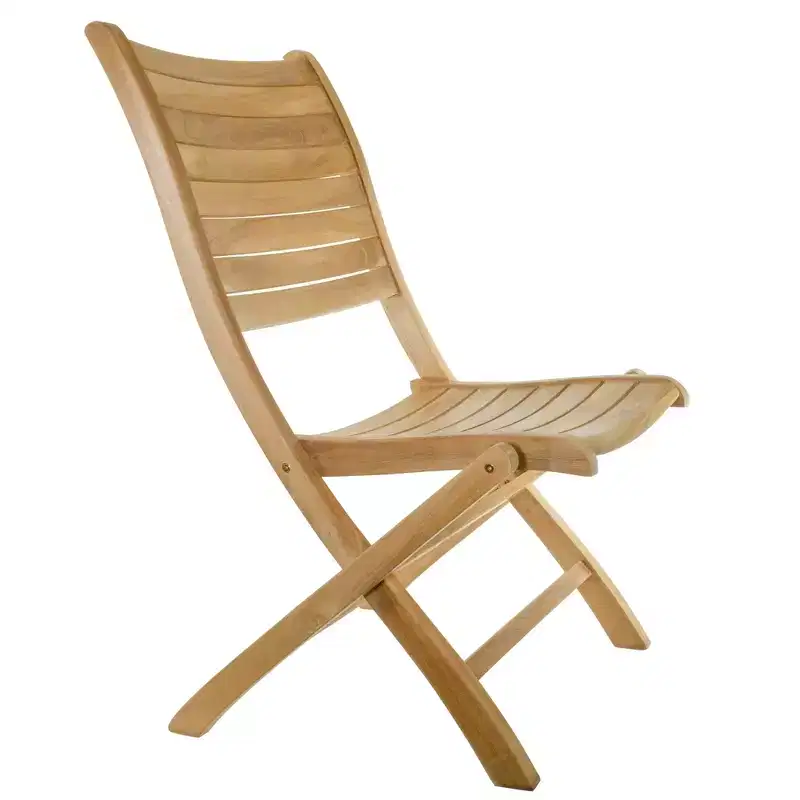 Nordic Teak Natural Outdoor Patio Folding Chair - Beige