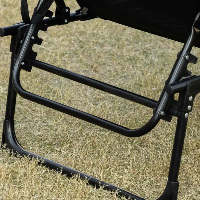 Folding Lounge Chair, Reclining Tanning Chair With Adjustable Back