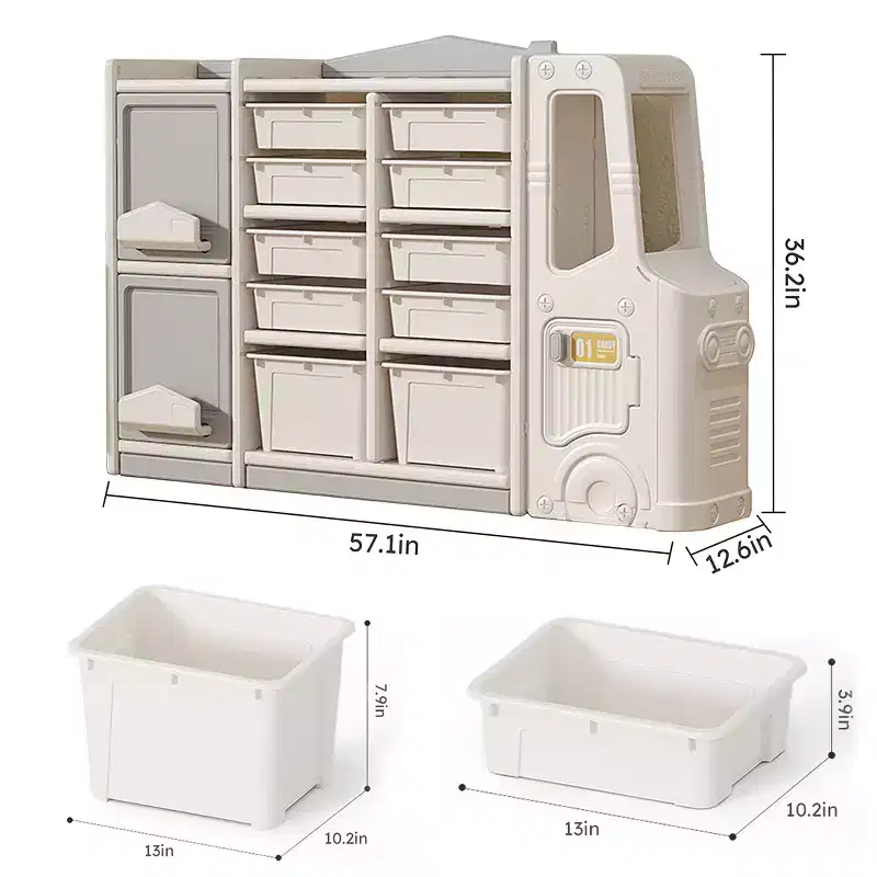 Kids Toy Storage Cabinet, Eco-Friendly HDPE, Multifunctional