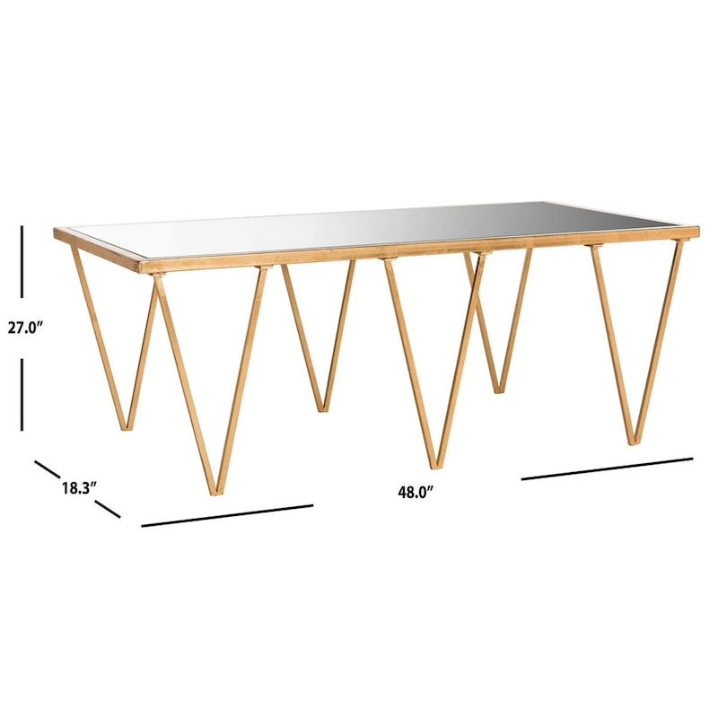 SAFAVIEH Armida Antique Gold Leaf Coffee Table - 48 x 18.3 x 27 - 48Wx18Dx27H