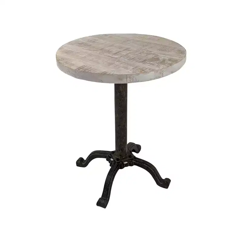 Carolina Living Colton Adjustable Vintage Table Natural Driftwood/Aged Iron: Mango Wood, Iron Frame, 30 Day Warranty