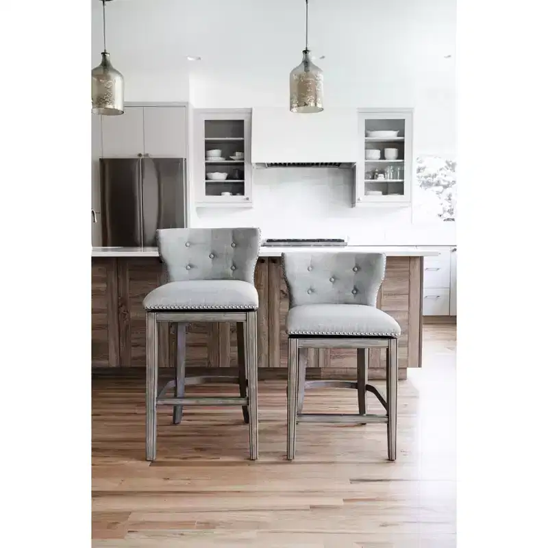 Maven Lane Hugo Fabric Wingback Bar Height Stool
