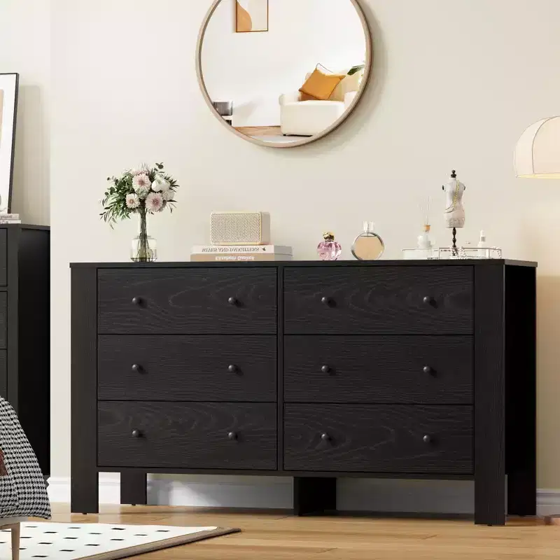 Zstar 6 Drawer Dresser for Bedroom, for Bedroom, Entryway, Hallway, Home Office
