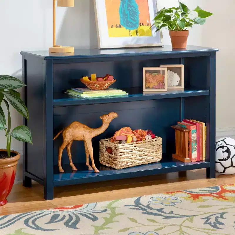 2-Shelf Open Bookcase, 30in, Solid & Engineered Wood, for Bedrooms & Playrooms