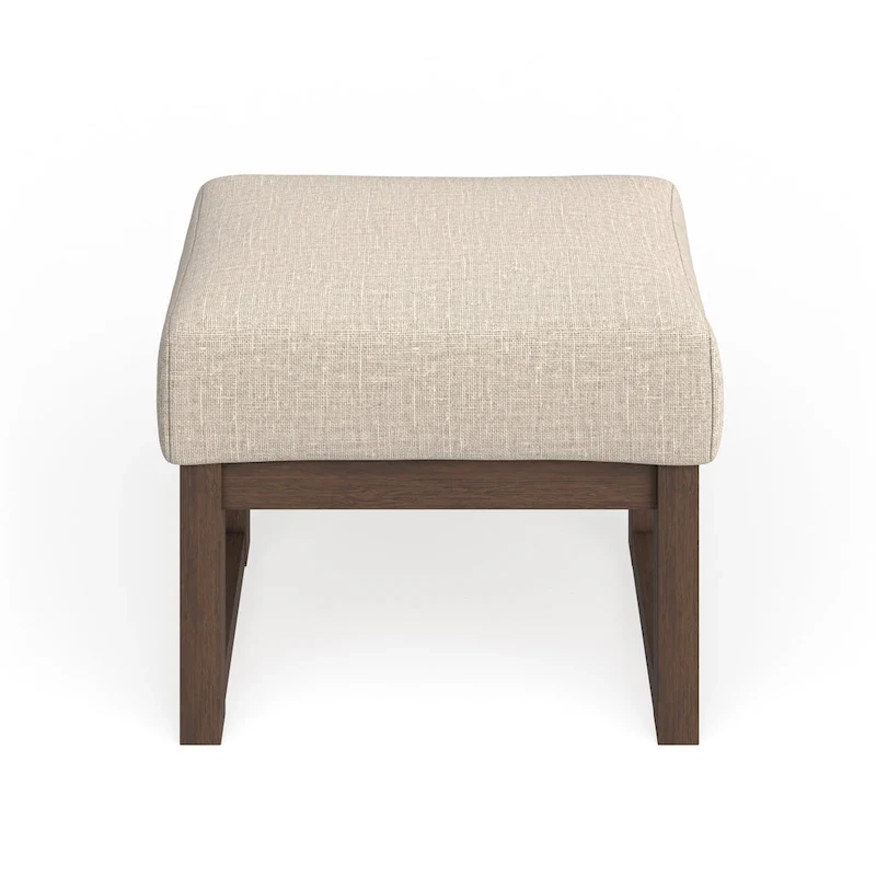 Carson Carrington Honningsvag Mid-century Modern Light Beige Upholstered Ottoman Stool