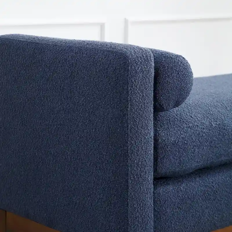 Upholstered Bench with Wood Legs
