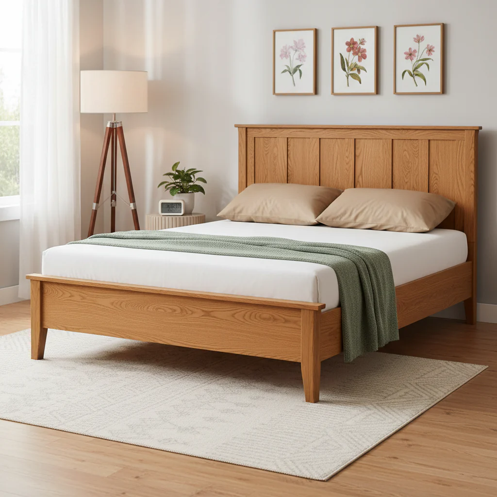 Queen/Full/Twin Size Wood Platform Bed Frame with Headboard
