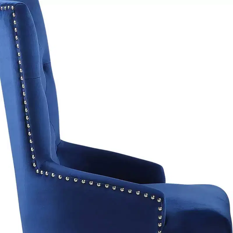 21 Varian Side Chair Blue Fabric/Antique Platinum - Acme Furniture