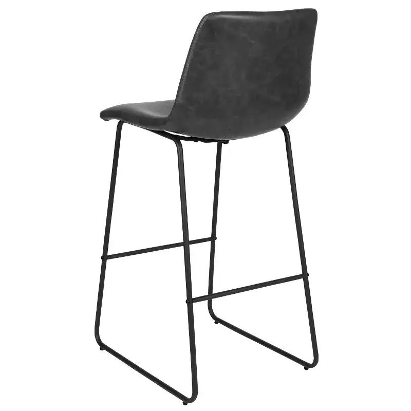 Merrick Lane 30 inch Faux Bar Height Bucket Seat Stools, Set of 2