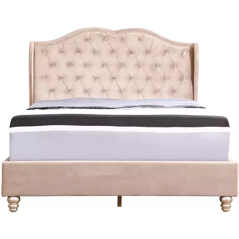 Passion Furniture Joy Jewel Tufted Full Panel Bed