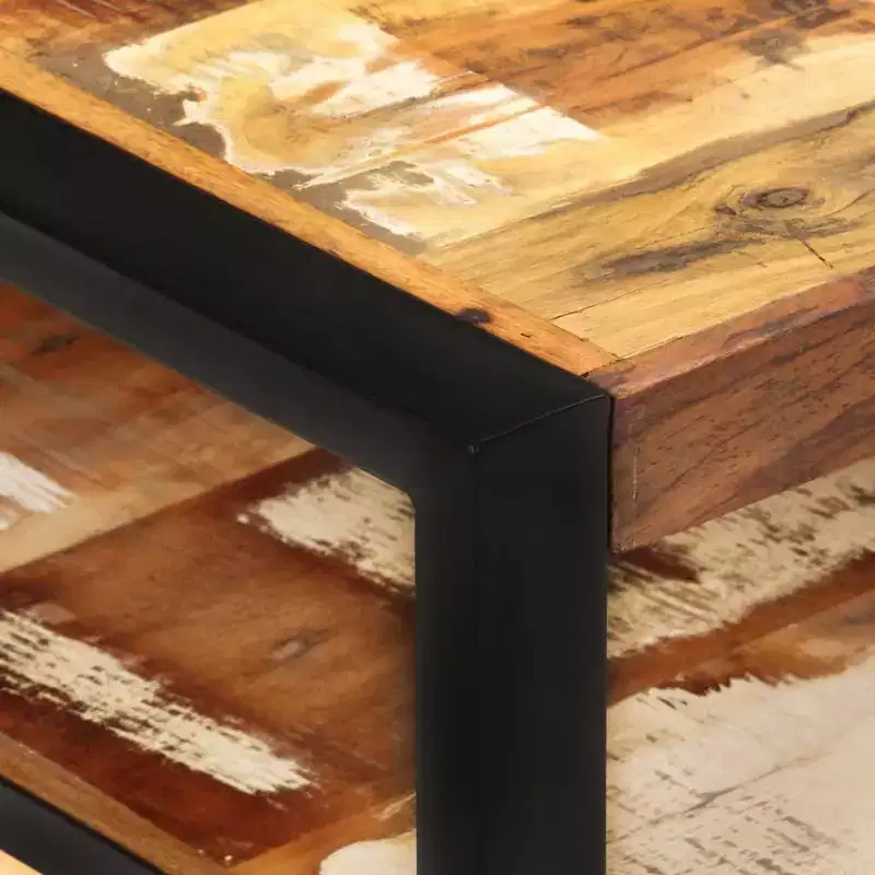 XL Coffee Table Mixed Solid reclaimed wood and powder-coated iron
