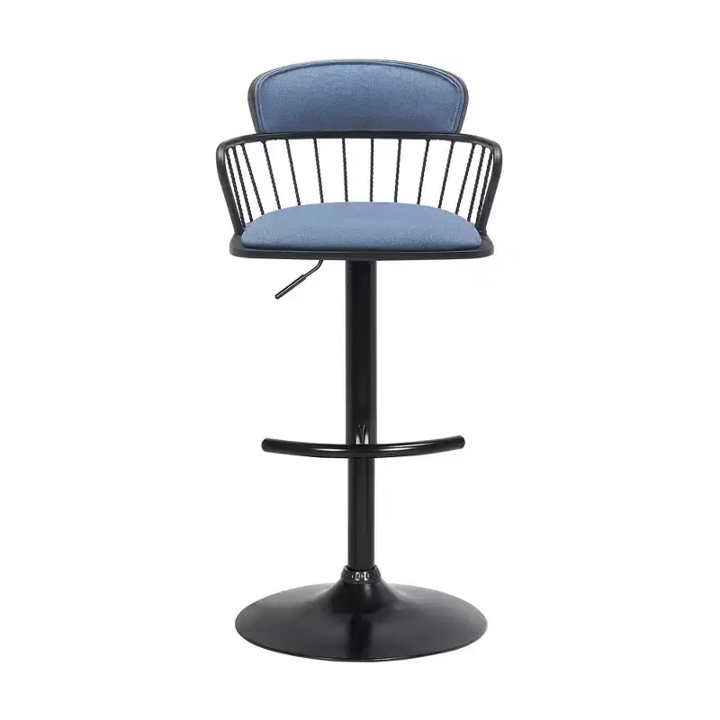 GDFStudio Orion Metal Upholstered Adjustable Swivel Bar Stool