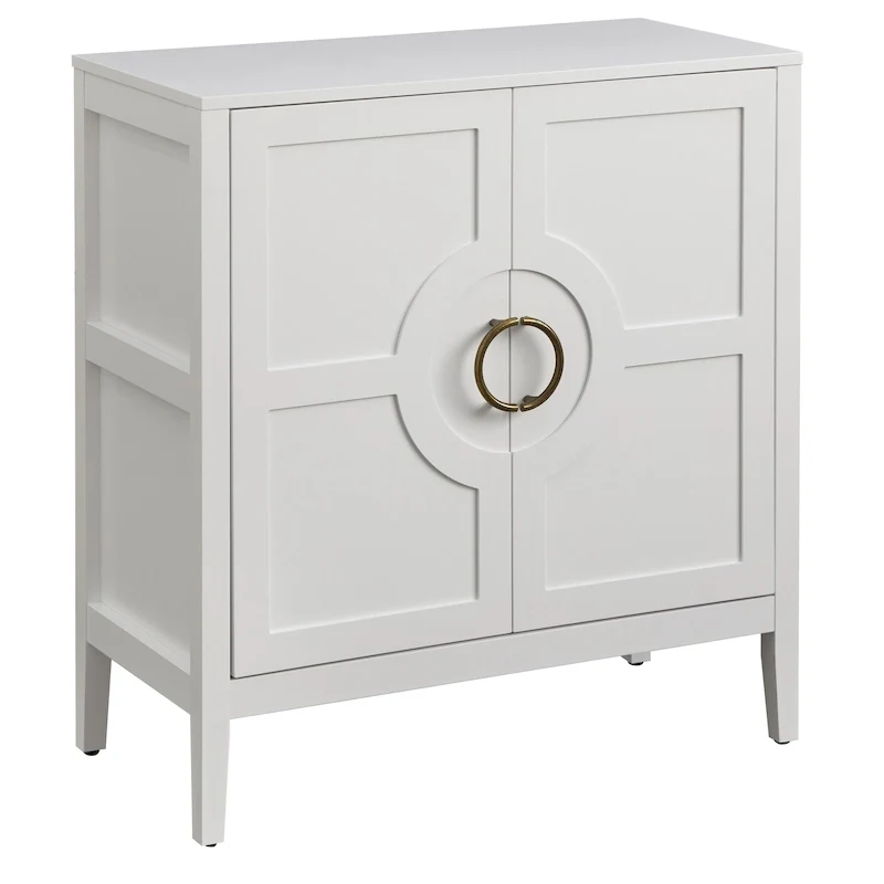 Console Cabinet with Adjustable Shelf and Metal Handles