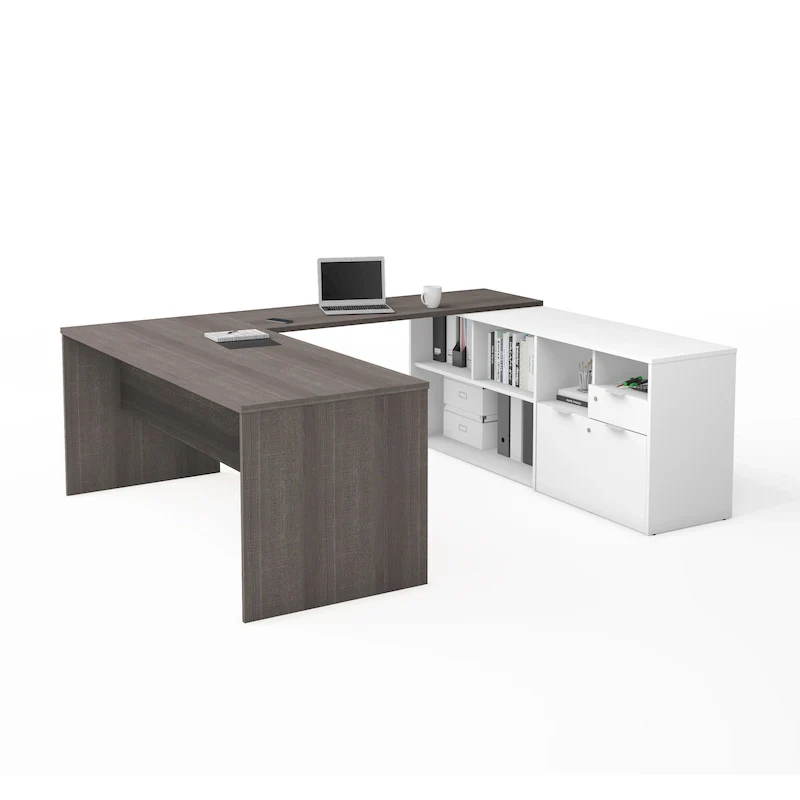 U-Shaped Desk with Two Drawers