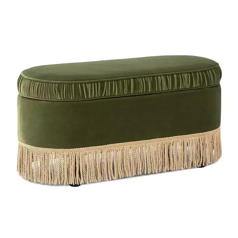 Jennifer Taylor Home Serena 38 Oval Storage Bench Ottoman