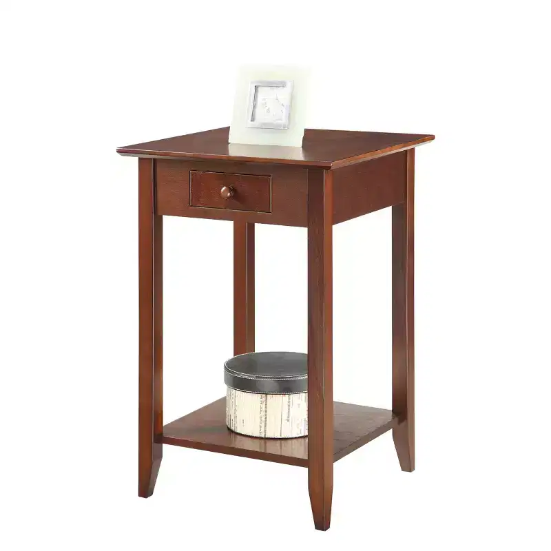 26 in.H Brown Color Rectangle Wood Table Top End Table 1 -piece