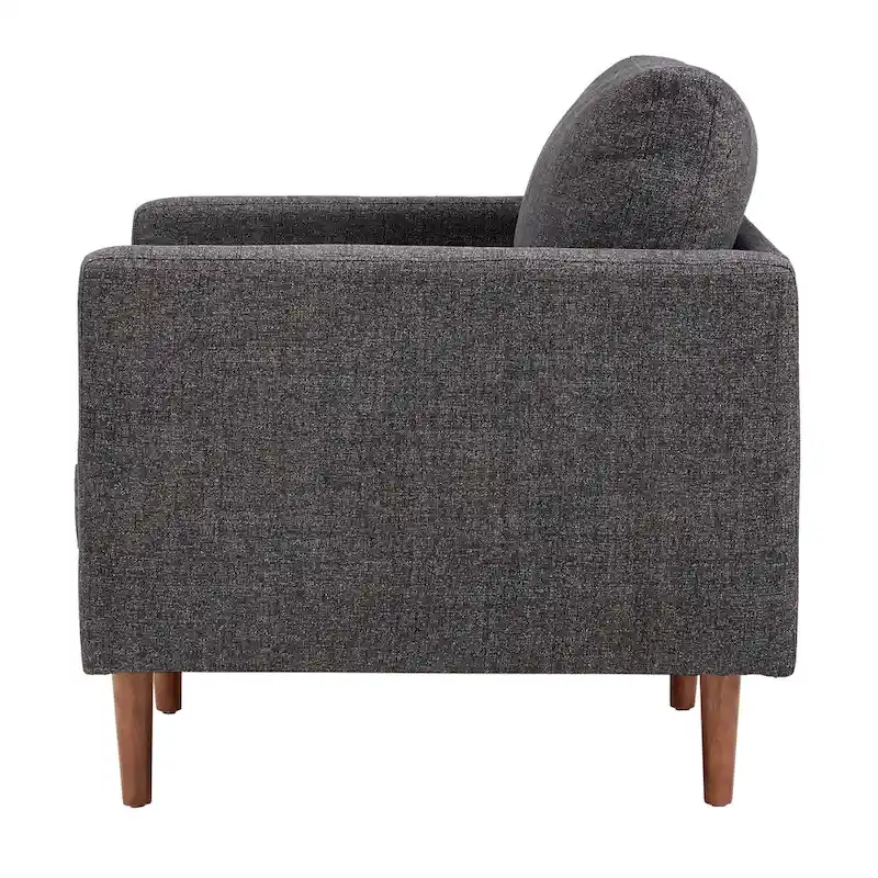 Mid-Century Tapered Leg Armchair with Roll Pillows