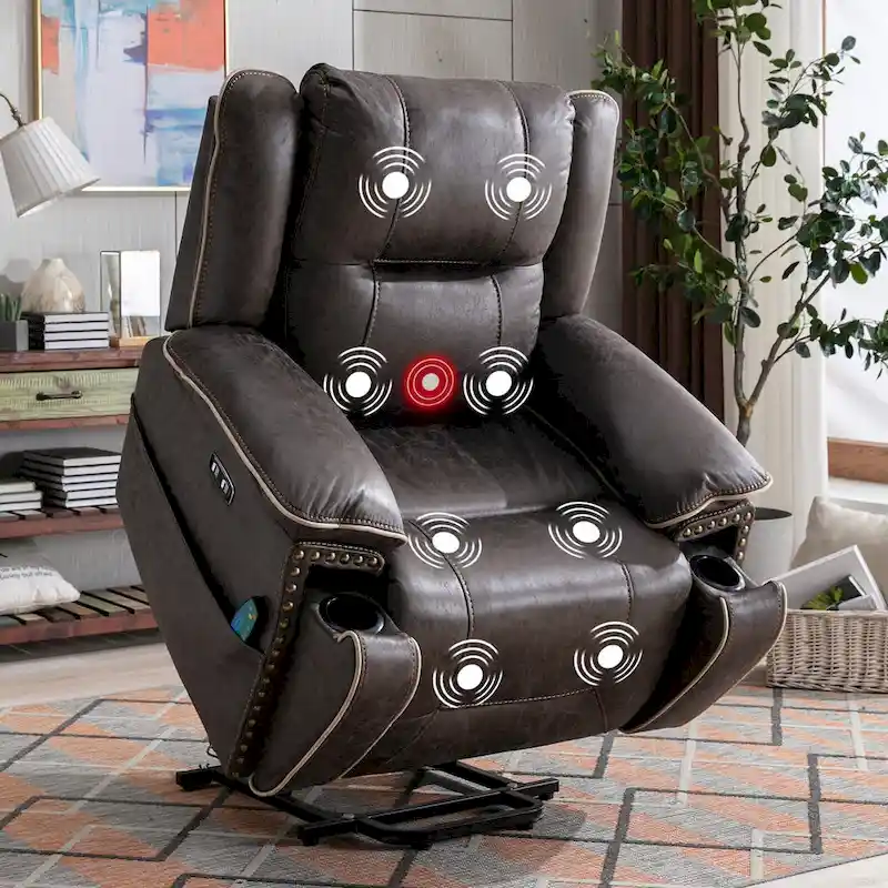 Power Lift Chair with Massage, Heating, Cup Holder and USB Port