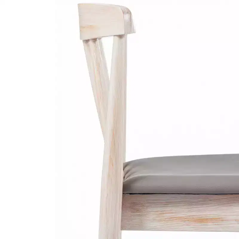 Set of 2 Solid Beechwood Dining Chairs Spindle Backrest Padded Vinyl Seat 500 lbs