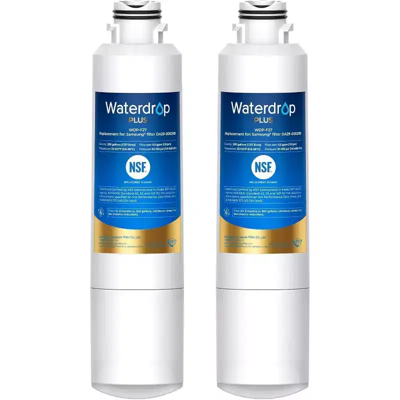 Waterdrop Plus DA29-00020B NSF 401 Certified Refrigerator Water Filter, Replacement for Samsung Water Filter HAF-CIN/EXP, HAF-CIN,2 Filters
