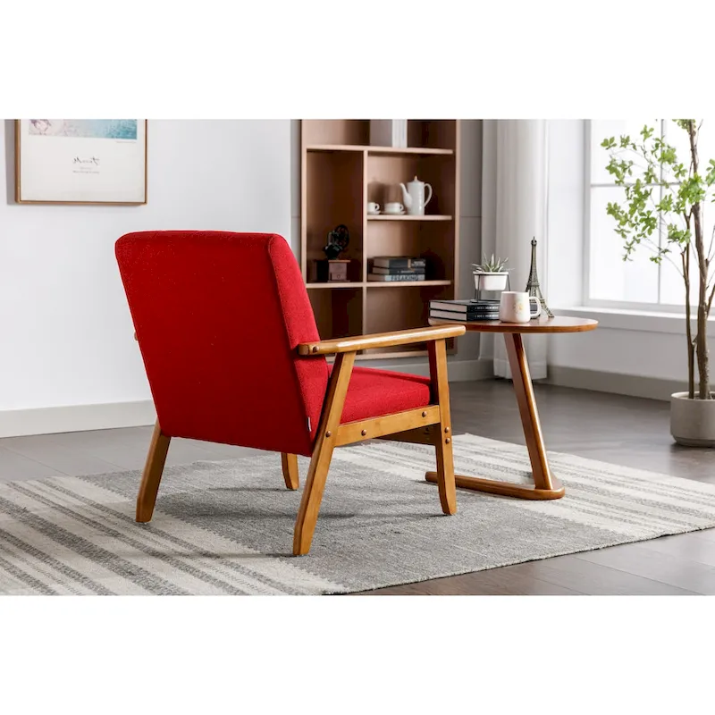 Upholstered Accent Arm Chair with Wood Frame