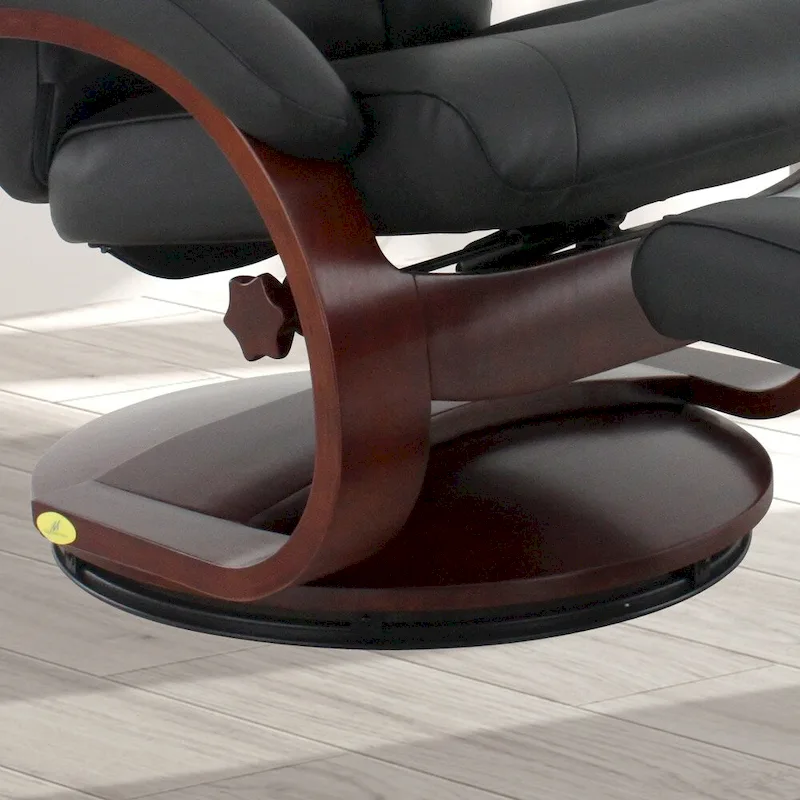 Relax-R Hamilton Recliner and Ottoman with Pillow Top Grain Leather
