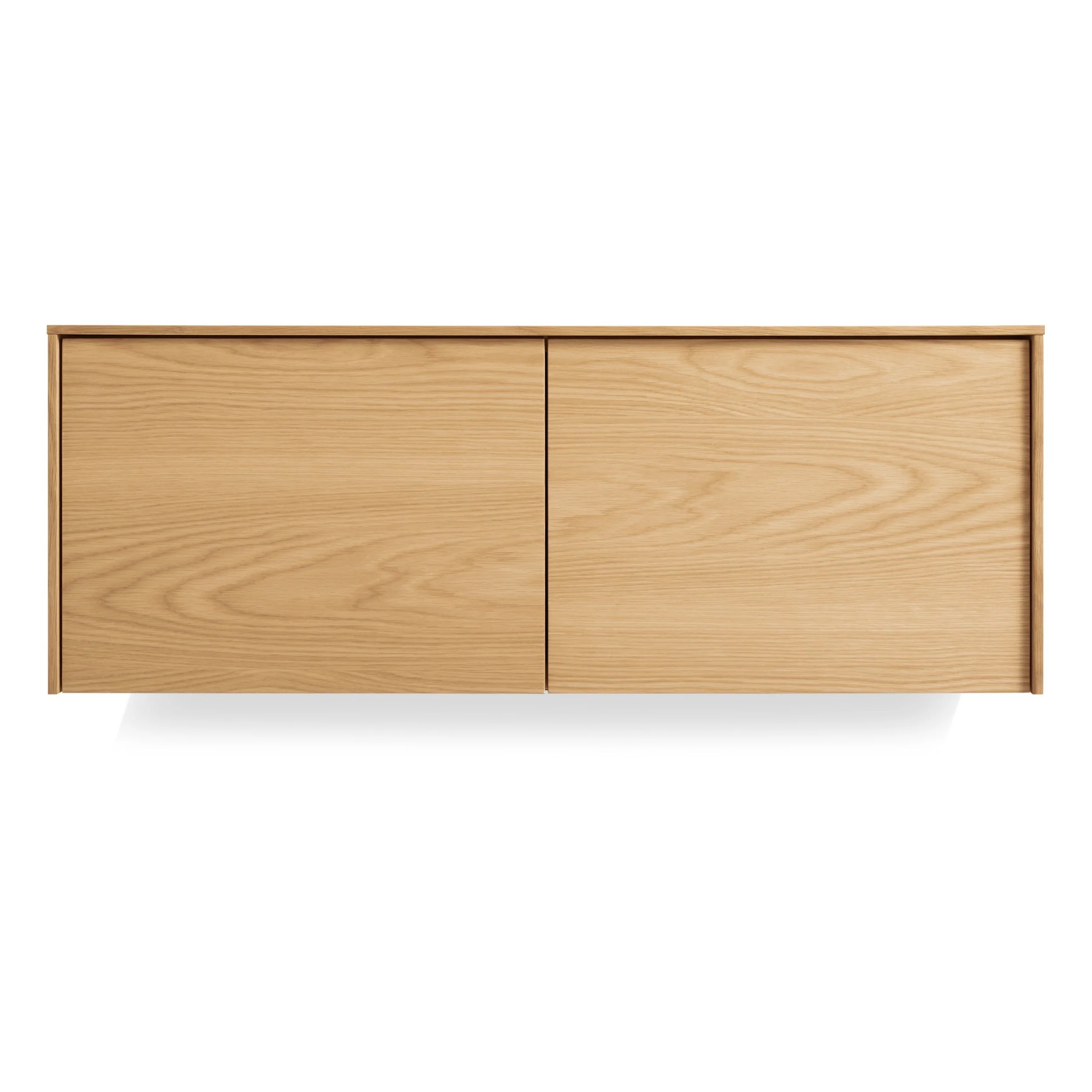 Modern White Oak Wood Wall Cabinet with Two Doors for Living Room
