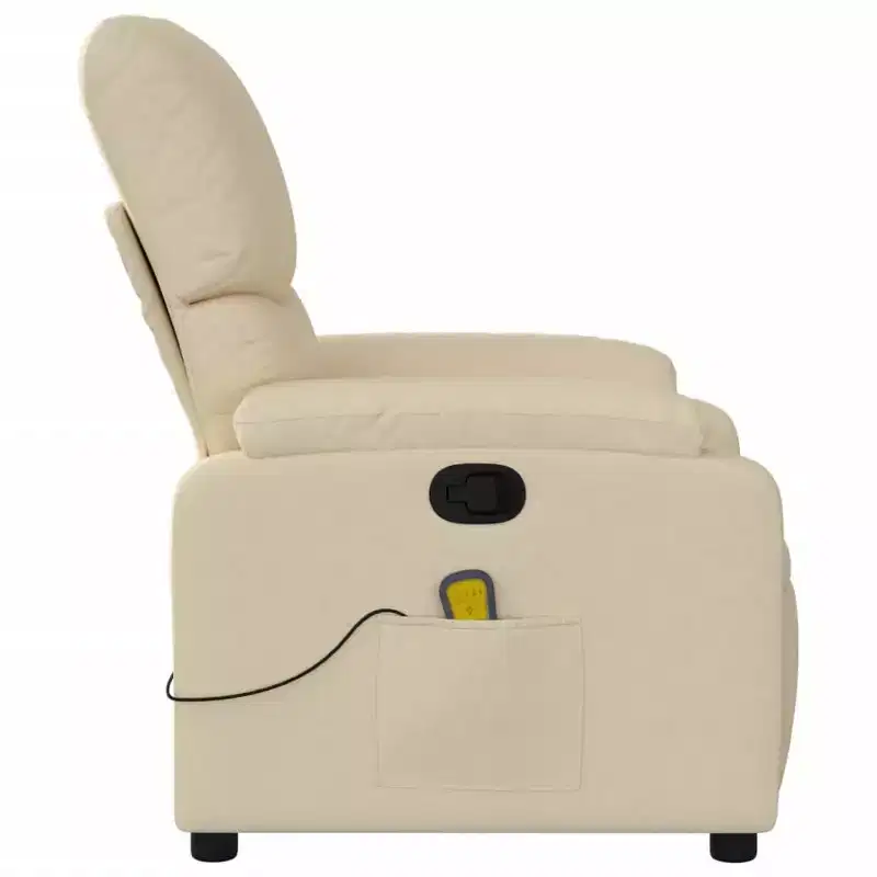 vidaXL Massage Recliner Chair Polyester, Metal, Plywood Single