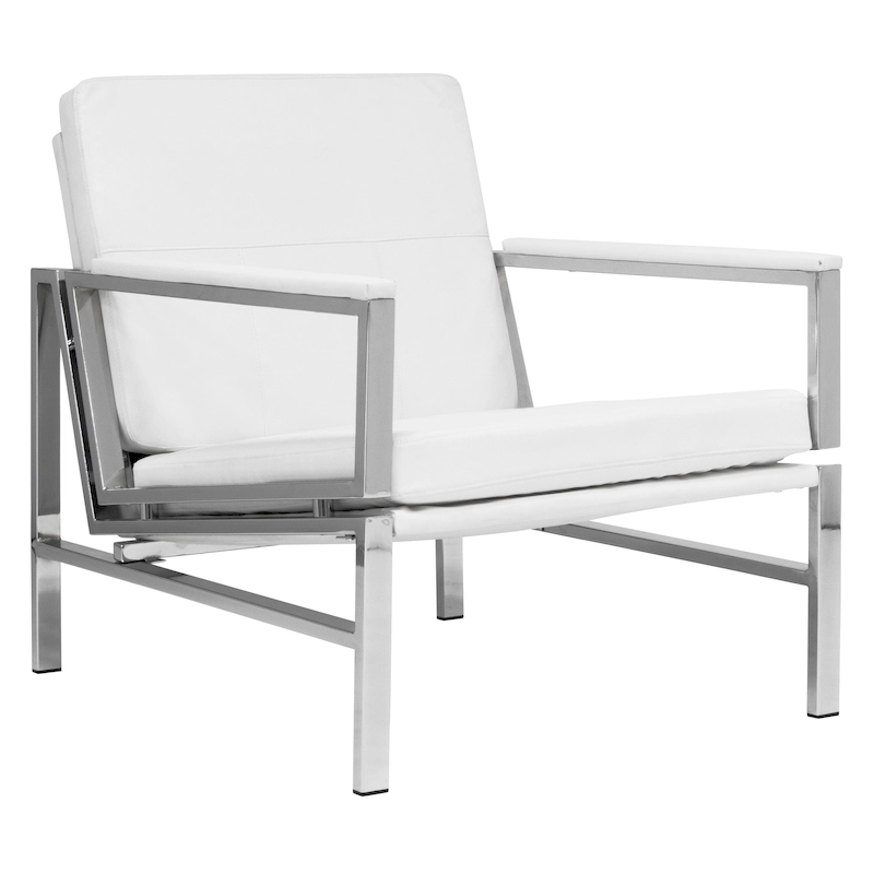 Strick & Bolton Regina Metal and Bonded Leather Mid Century Accent Chair