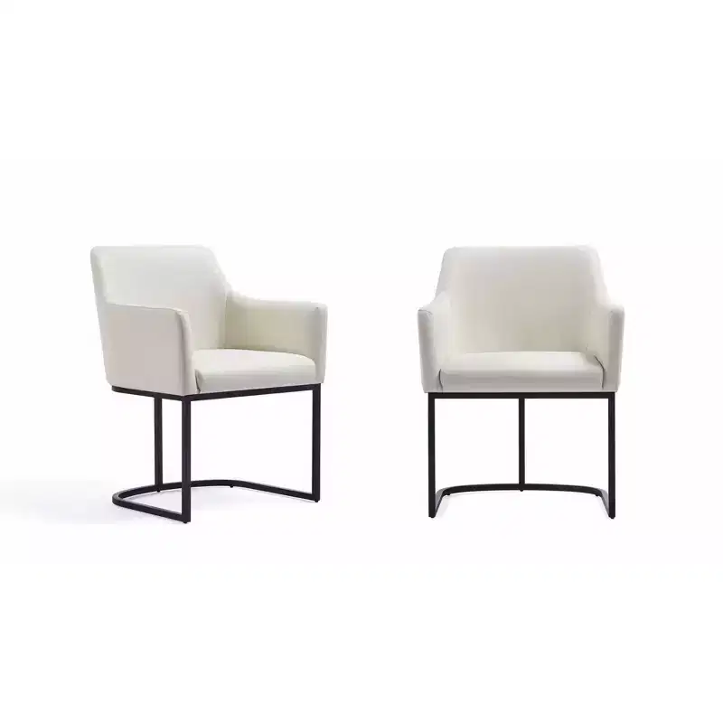 Set of 2 Serena Modern Leatherette Upholstered Dining Armchairs - Manhattan Comfort