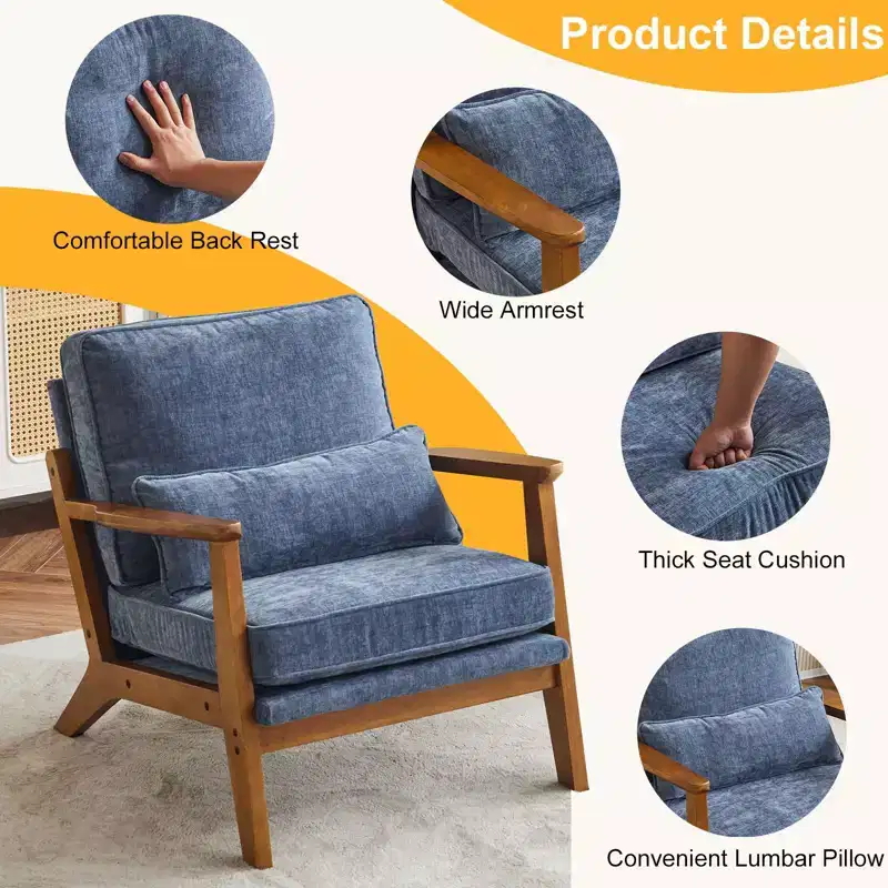 Karl Home Upholstered Single Lounge Chair Accent Chair