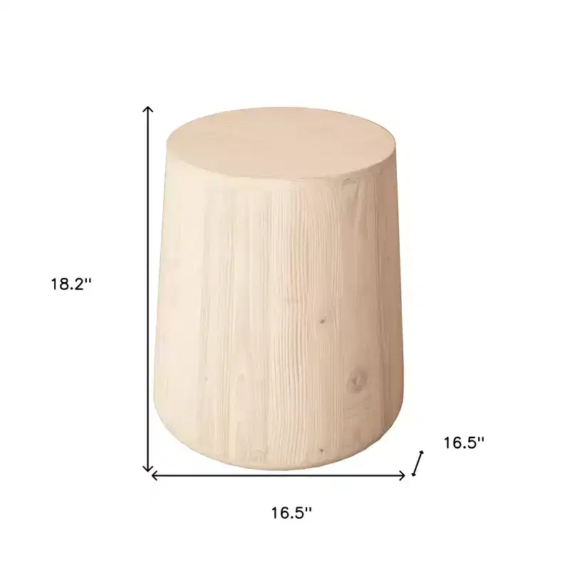 HomeRoots 18 Natural Solid Wood Round End Table