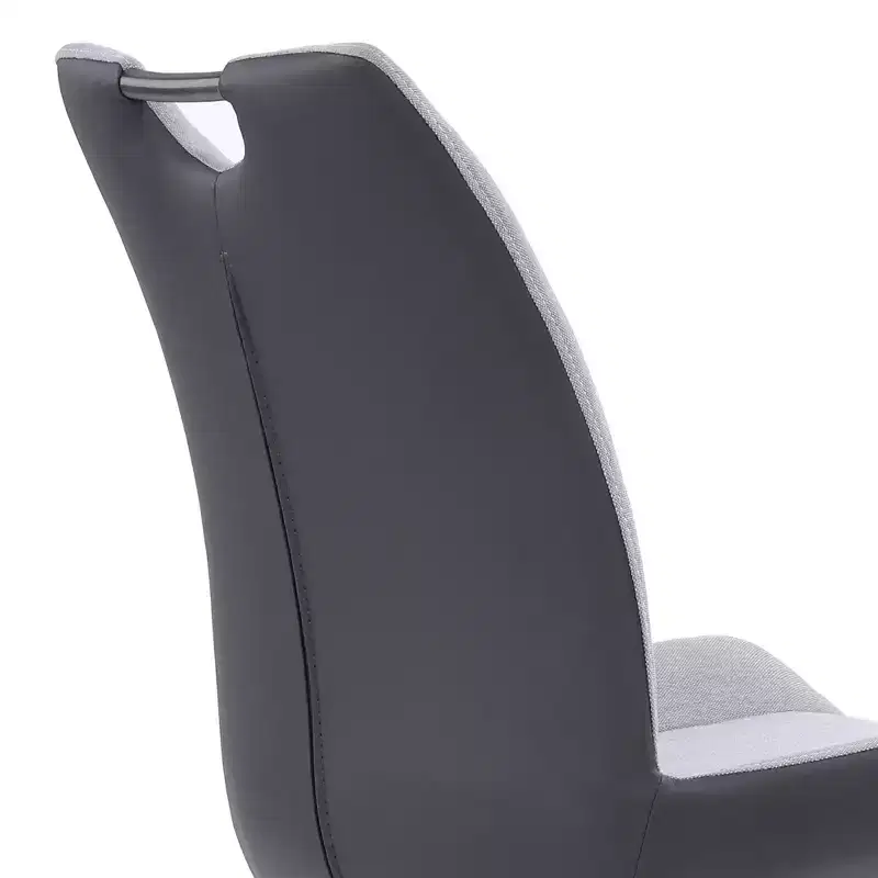 Set of 2 Delvar Contemporary Dining Chair Pewter Fabric - Armen Living: Upholstered, Wood Frame, Spot Clean