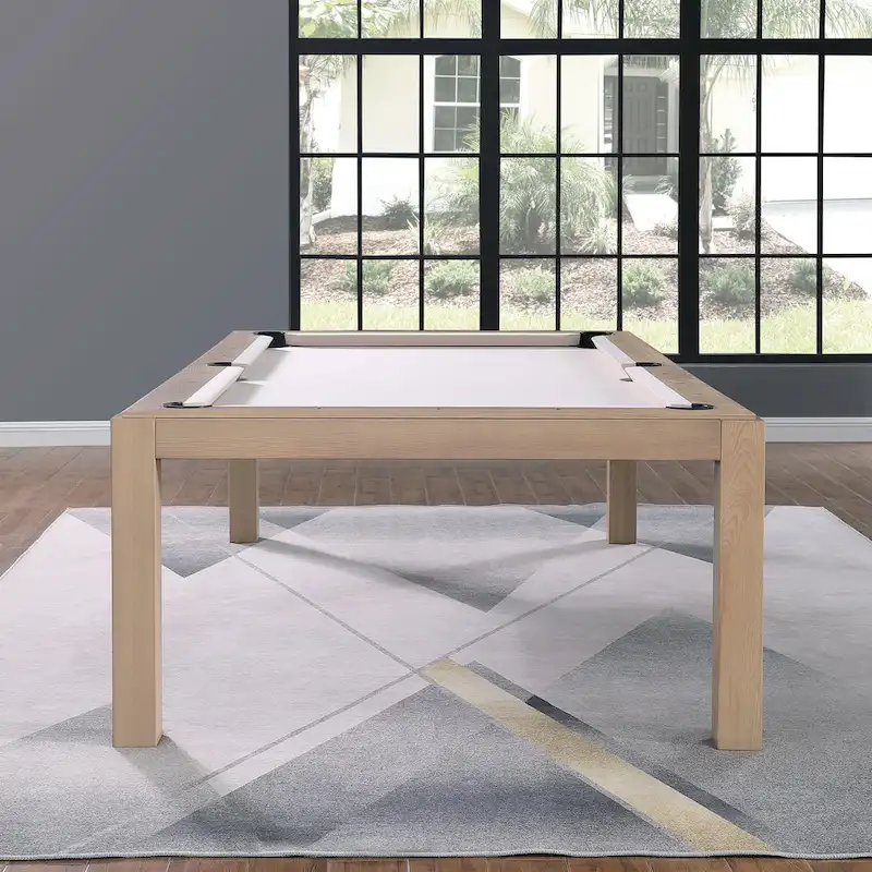 Olivia 8ft Driftwood Ash Billiard Slate Pool Table with Dining Top