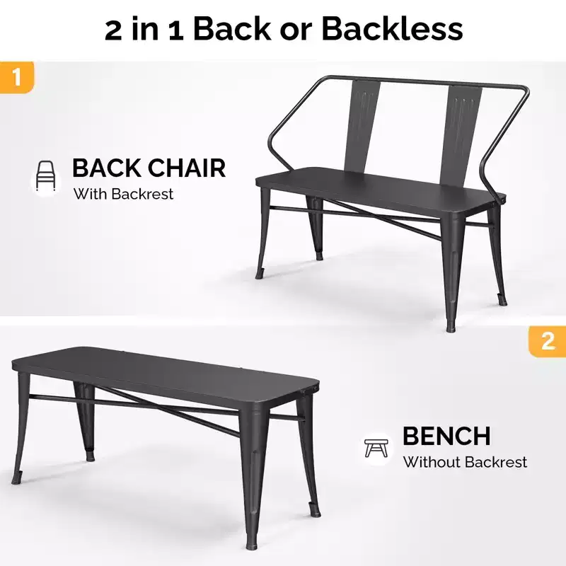 Karl Home | 45-In Industrial Metal Outdoor Bench