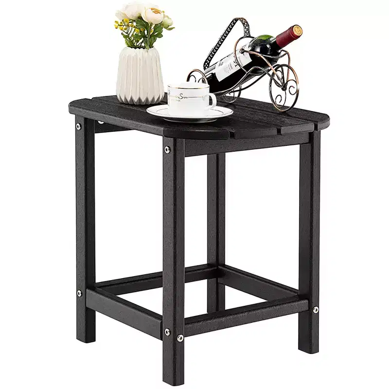 Costway 18'' Patio Adirondack Side Table Weather Resistant HDPE Garden Grey/Black/Navy