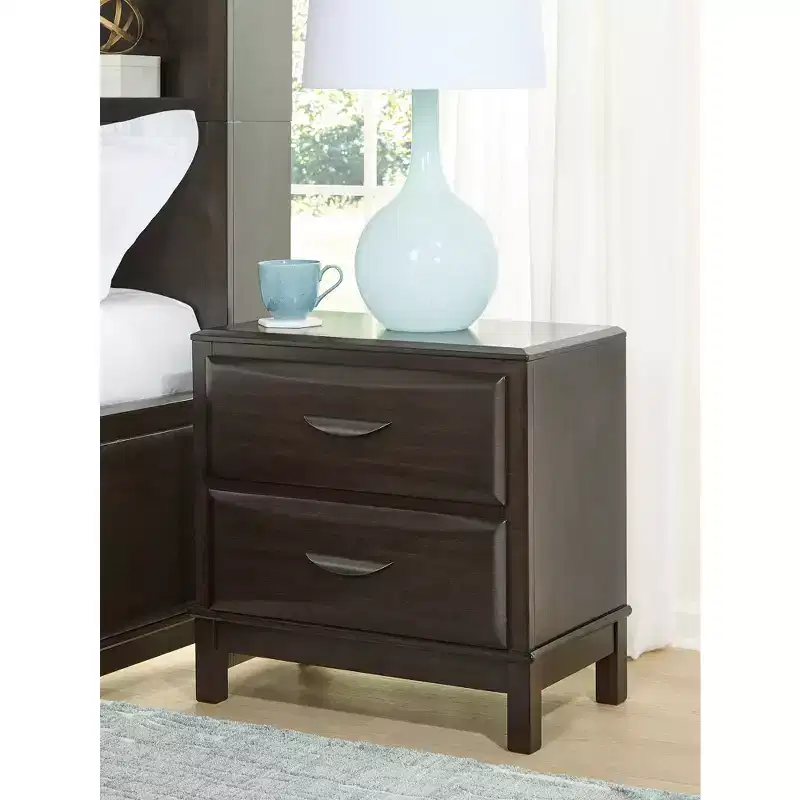 Signature Design by Ashley Vanmore Contemporary 2 Drawer Nightstand, Dark Brown